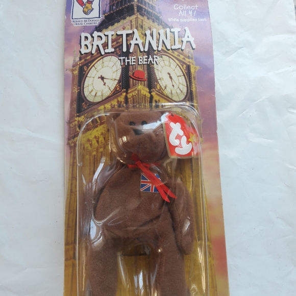 4 PC PEXTREMELY RARE BRITANIA GLORY Donalds 1999 error TY Beanie Babies Vintage - Picture 11 of 14